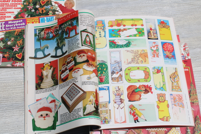 photo of lot 80s vintage Woman's Day Christmas magazines baking, holiday recipes, tons of ads! #11